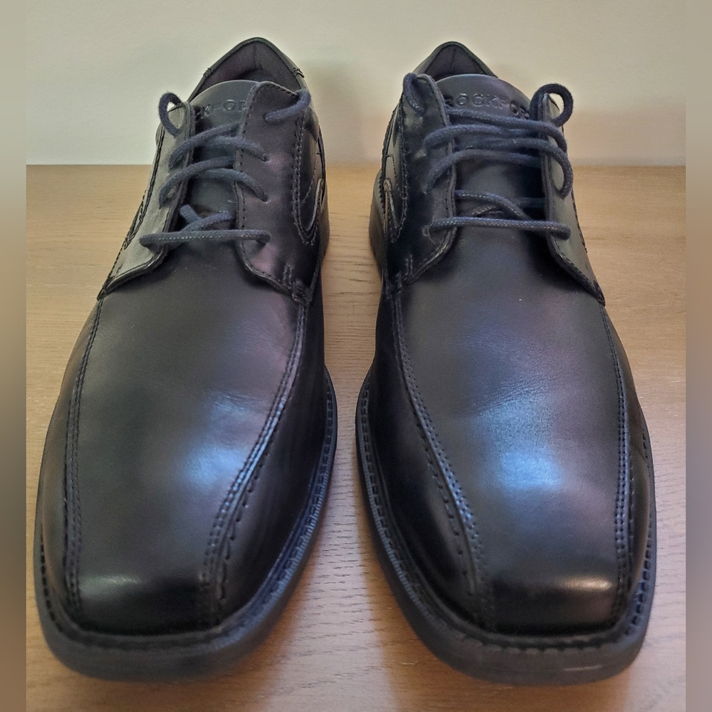 Rockport Men's Black Leather Style Leader 2 "Bike Toe" Oxford Shoes - Picture 6 of 13